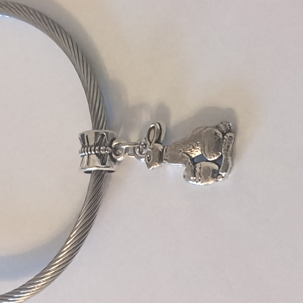 Silver Rabbit Dangle‎ Charm for Pandora Style Bracelet